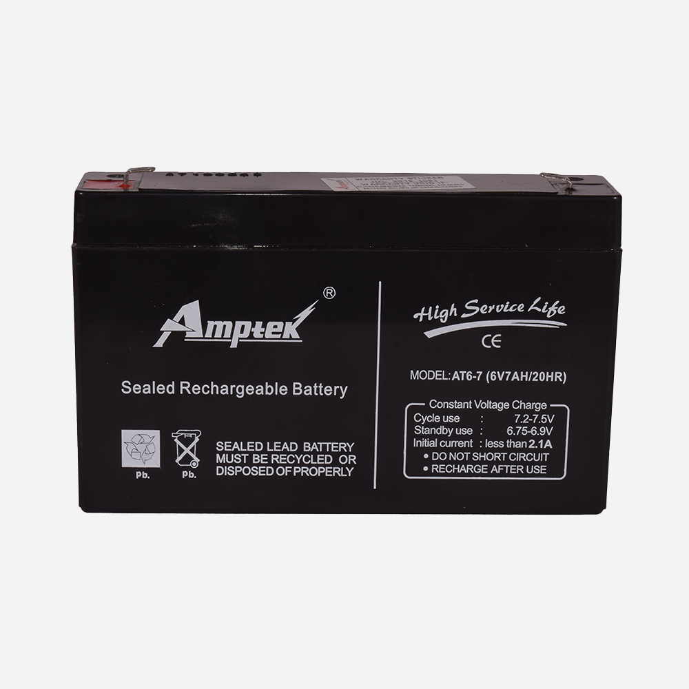 Amptek 6V 7AH /20 HR Sealed Rechargeable Battery - Malcolm Enterprises