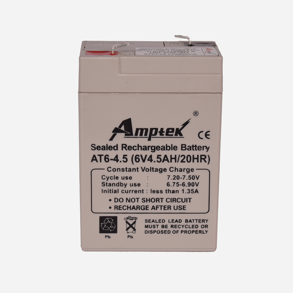 Amptek AT6-4.5 6V4.5AH Battery - Malcolm Enterprises